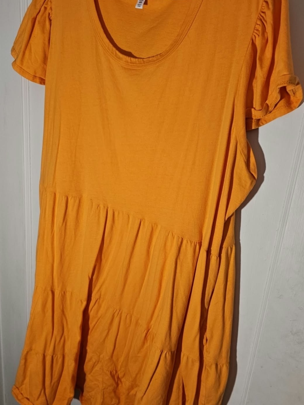 Terra & Sky Bright Orange Tiered Short Sleeve